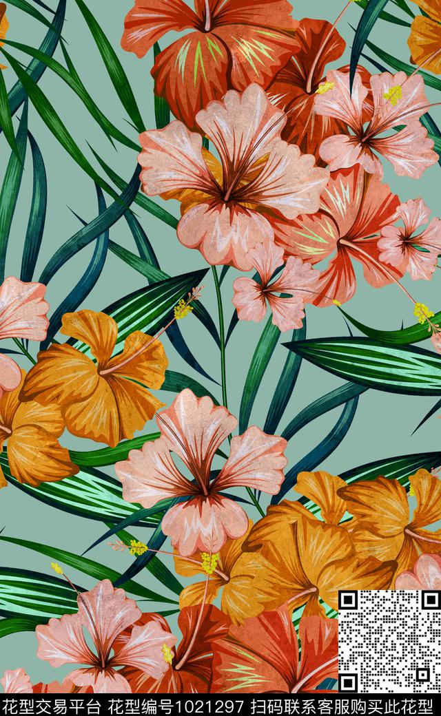 数码华亿平台花卉女装数码印花华亿平台下载（图片编号: 1021297） - 瓦栏（Walan）