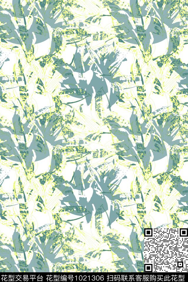风格化花卉虎皮兰男装休闲花卉数码印花华亿平台下载（图片编号: 1021306） - 瓦栏（Walan）
