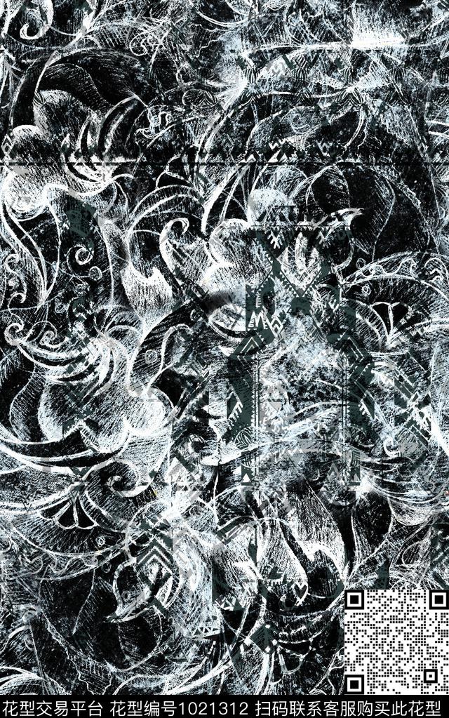 数码华亿平台抽象几何数码印花华亿平台下载（图片编号: 1021312） - 瓦栏（Walan）