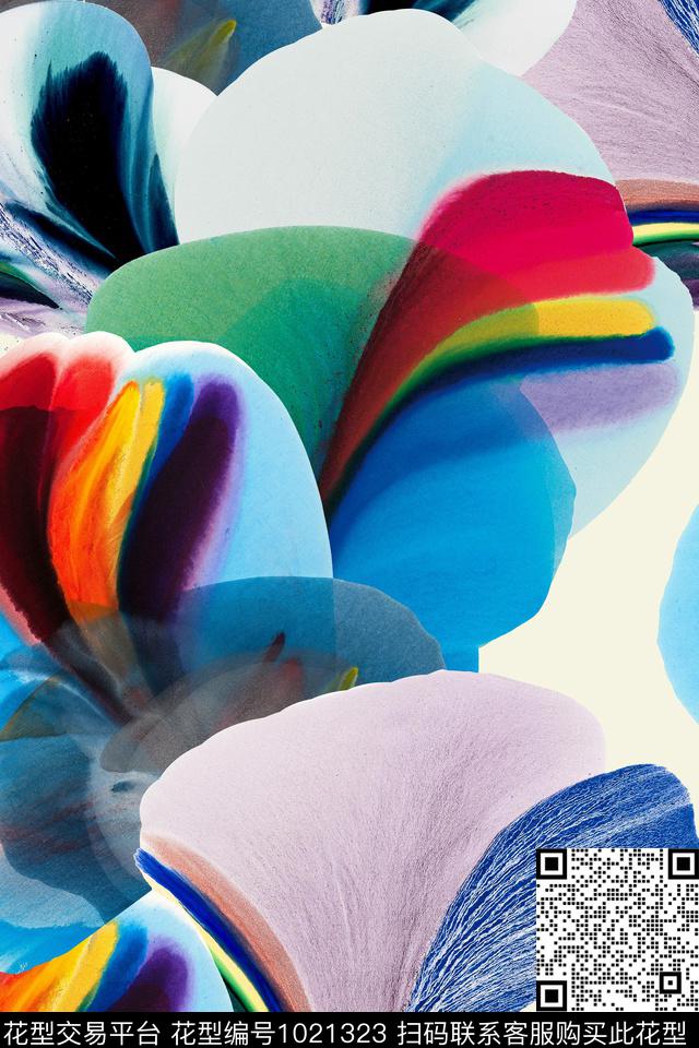 肌理抽象几何数码印花华亿平台下载（图片编号: 1021323） - 瓦栏（Walan）