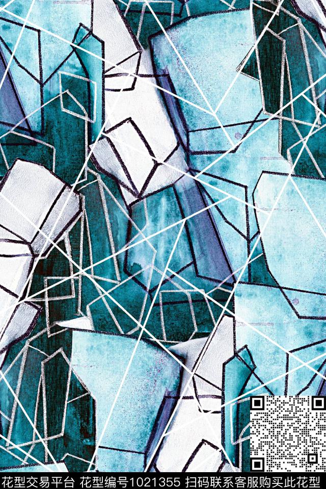 几何肌理女装数码印花华亿平台下载（图片编号: 1021355） - 瓦栏（Walan）