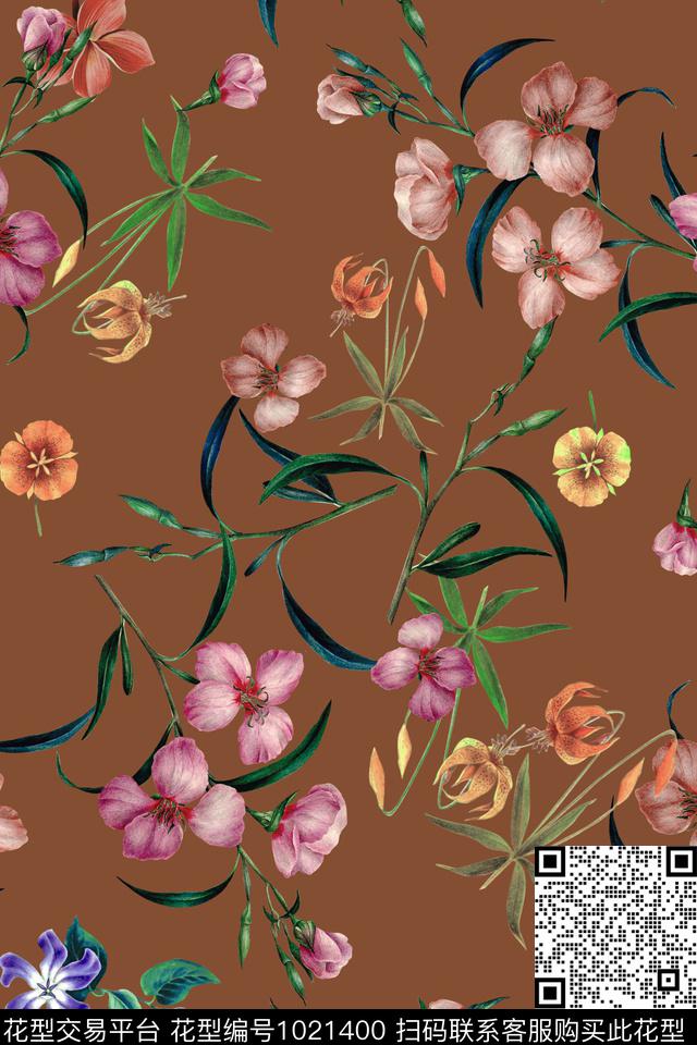 花卉女装小碎花数码印花华亿平台下载（图片编号: 1021400） - 瓦栏（Walan）