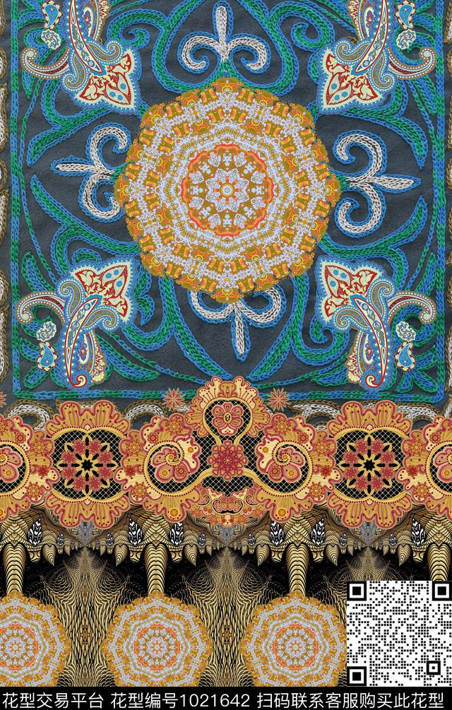 数码华亿平台民族风波西米亚数码印花华亿平台下载（图片编号: 1021642） - 瓦栏（Walan）