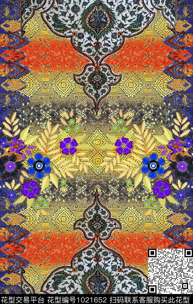 数码华亿平台民族风波西米亚数码印花华亿平台下载（图片编号: 1021652） - 瓦栏（Walan）