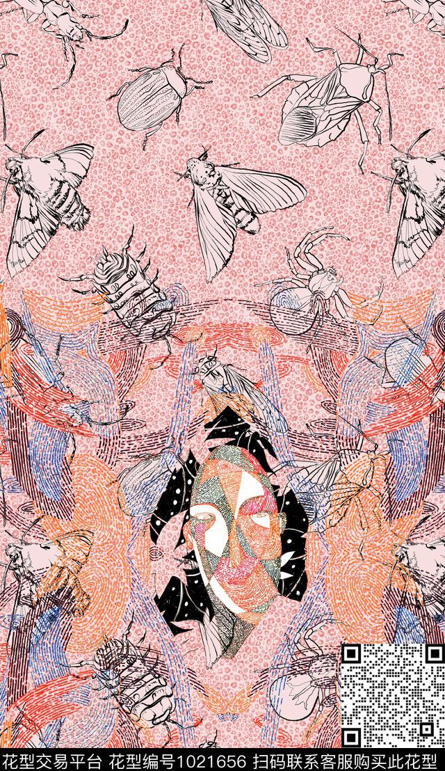 波西米亚淑女定位花数码印花华亿平台下载（图片编号: 1021656） - 瓦栏（Walan）