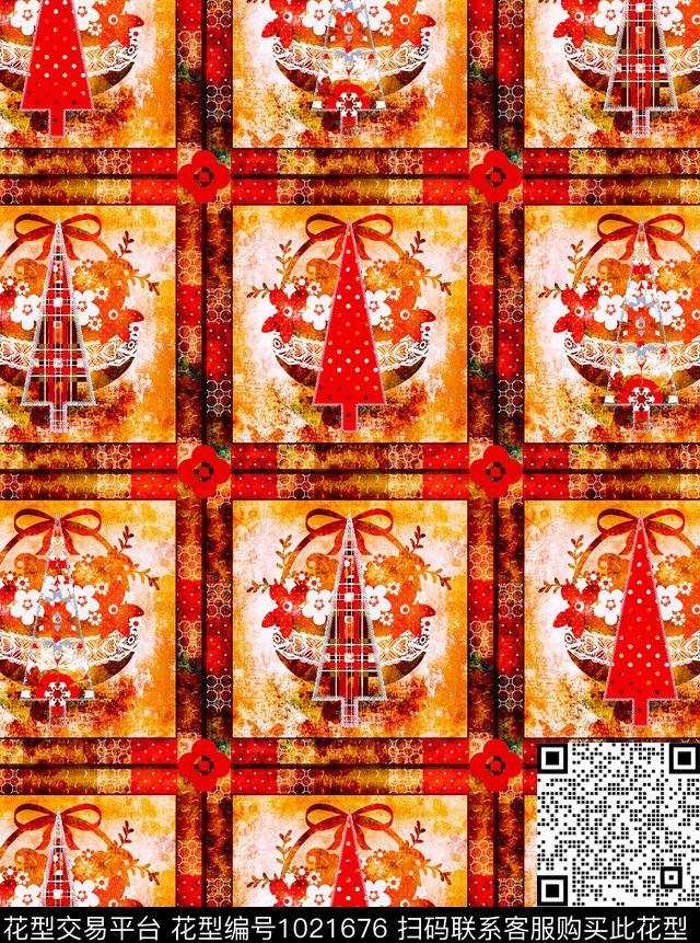 数码华亿平台抽象复古数码印花华亿平台下载（图片编号: 1021676） - 瓦栏（Walan）