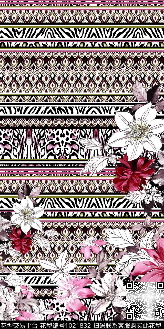 民族风定位花花卉数码印花华亿平台下载（图片编号: 1021832） - 瓦栏（Walan）