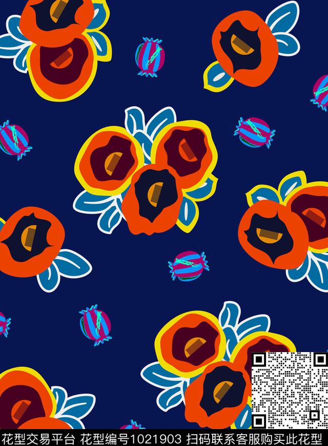 大花糖果潮牌数码印花华亿平台下载（图片编号: 1021903） - 瓦栏（Walan）