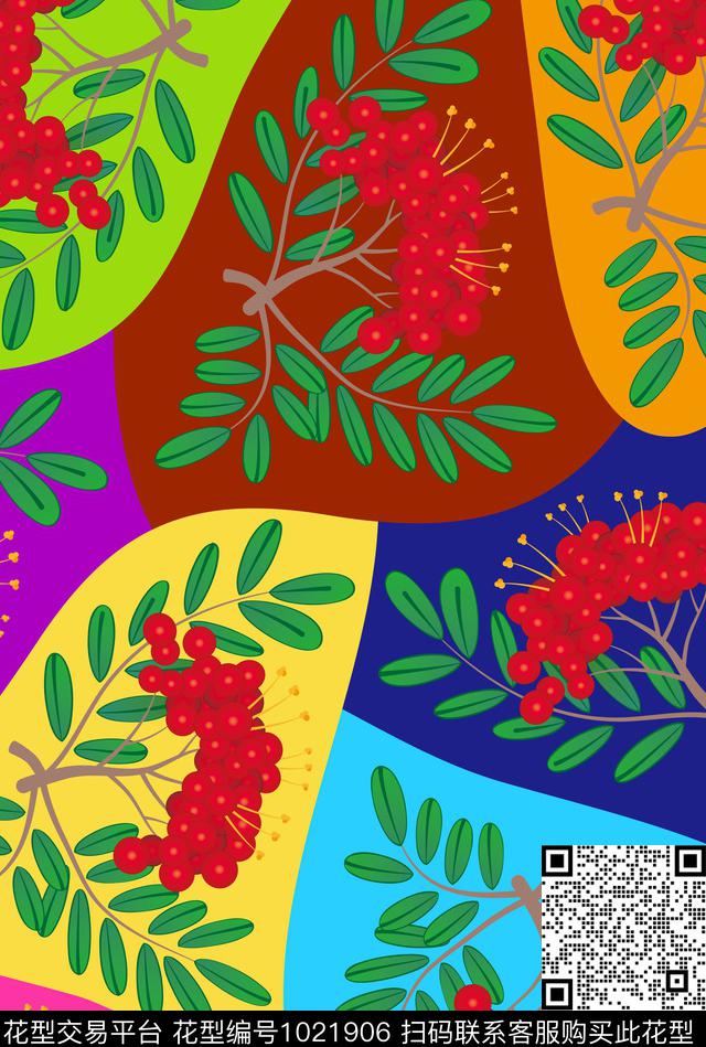 花卉潮牌几何数码印花华亿平台下载（图片编号: 1021906） - 瓦栏（Walan）