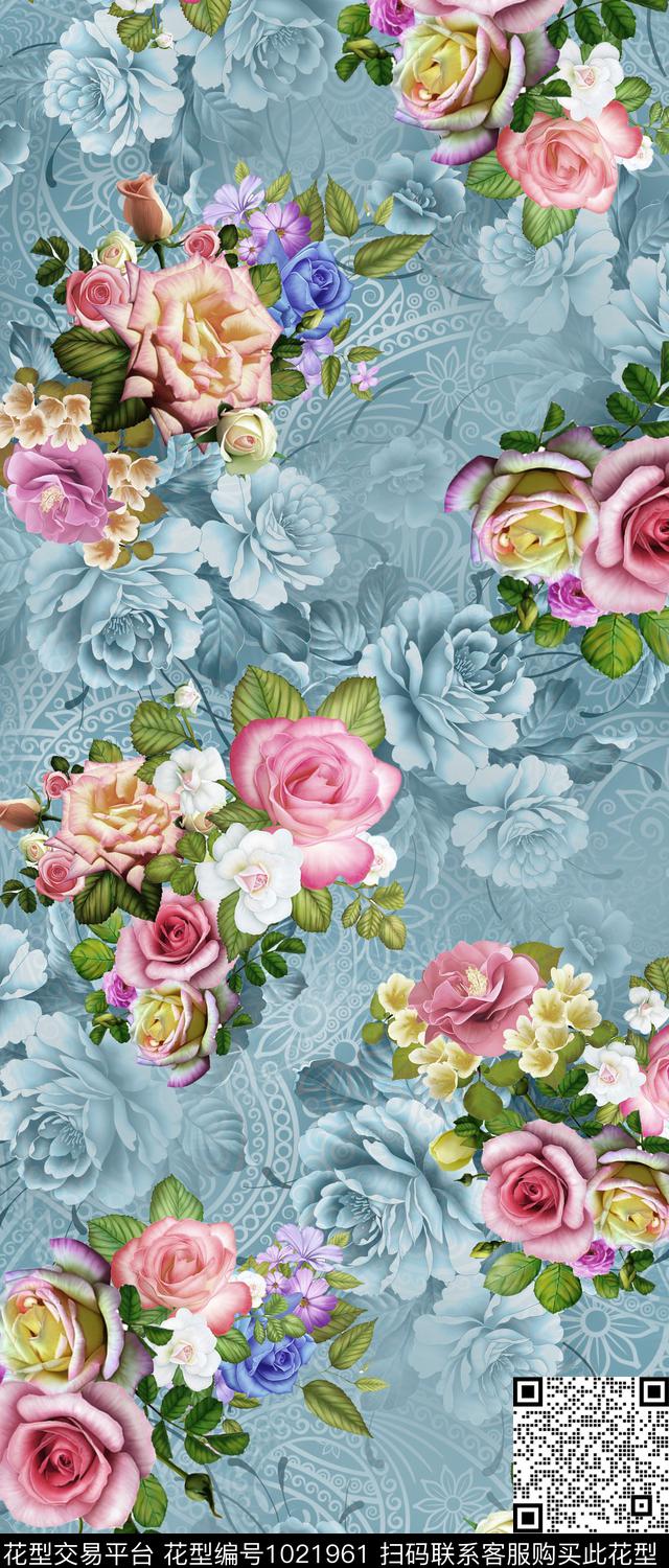 数码华亿平台花卉女装数码印花华亿平台下载（图片编号: 1021961） - 瓦栏（Walan）