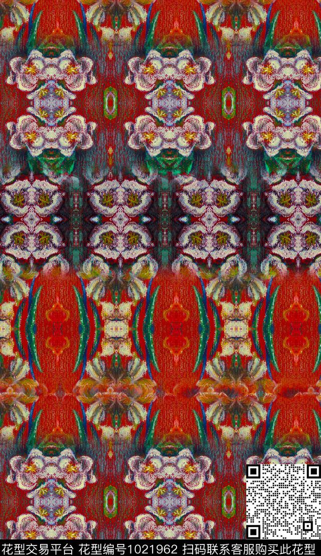 数码华亿平台波西米亚定位花数码印花华亿平台下载（图片编号: 1021962） - 瓦栏（Walan）