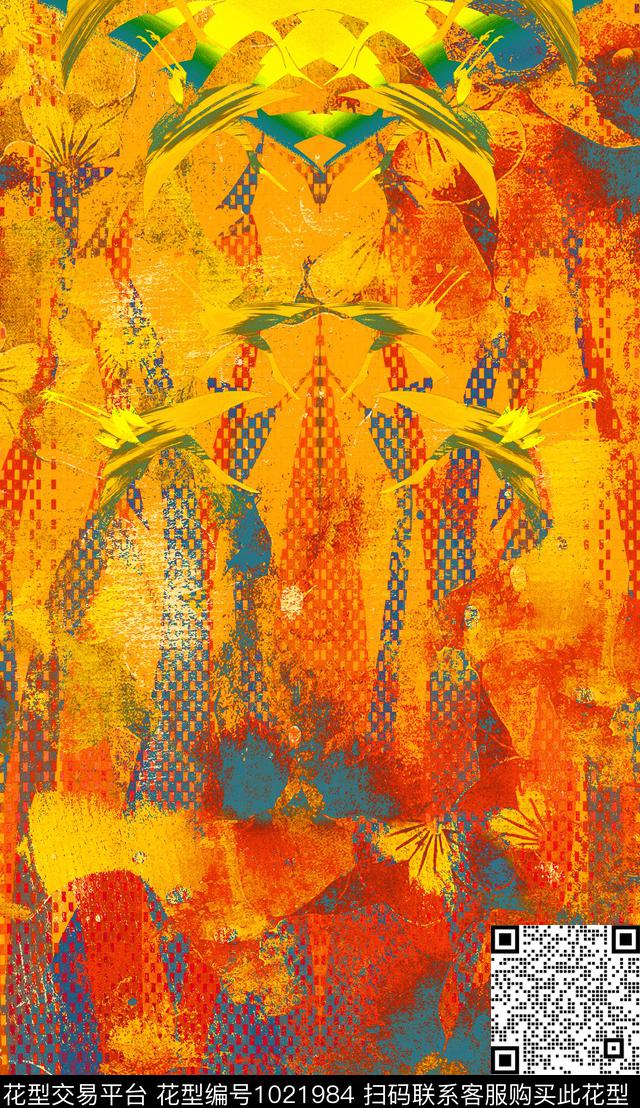 数码华亿平台波西米亚定位花数码印花华亿平台下载（图片编号: 1021984） - 瓦栏（Walan）