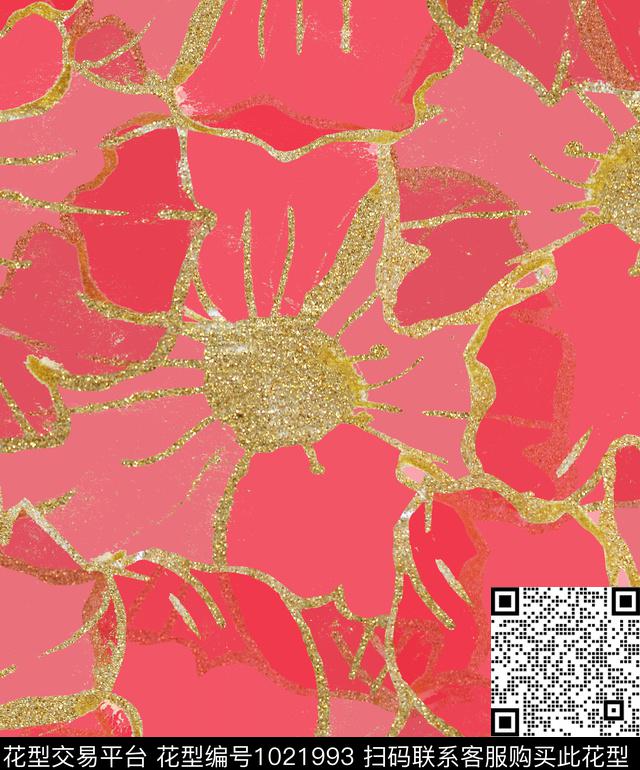 抽象花卉混合拼接数码印花华亿平台下载（图片编号: 1021993） - 瓦栏（Walan）