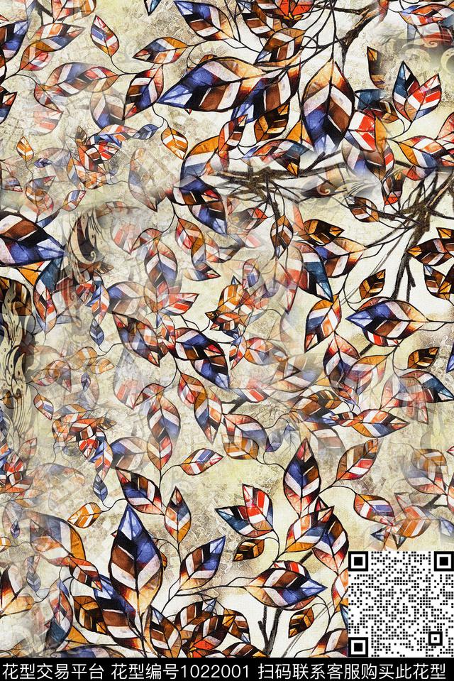 数码华亿平台民族风花卉数码印花华亿平台下载（图片编号: 1022001） - 瓦栏（Walan）
