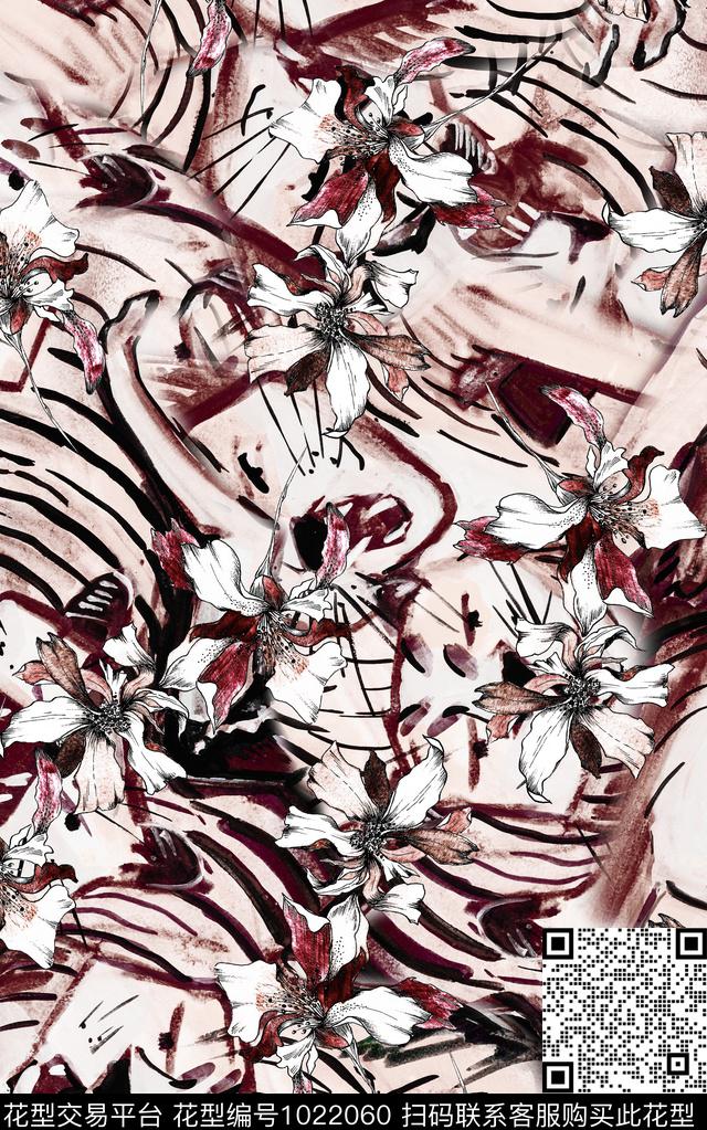 数码华亿平台民族风抽象数码印花华亿平台下载（图片编号: 1022060） - 瓦栏（Walan）