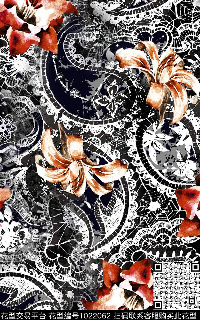 数码华亿平台民族风抽象数码印花华亿平台下载（图片编号: 1022062） - 瓦栏（Walan）