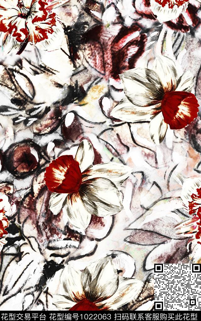 数码华亿平台民族风抽象数码印花华亿平台下载（图片编号: 1022063） - 瓦栏（Walan）