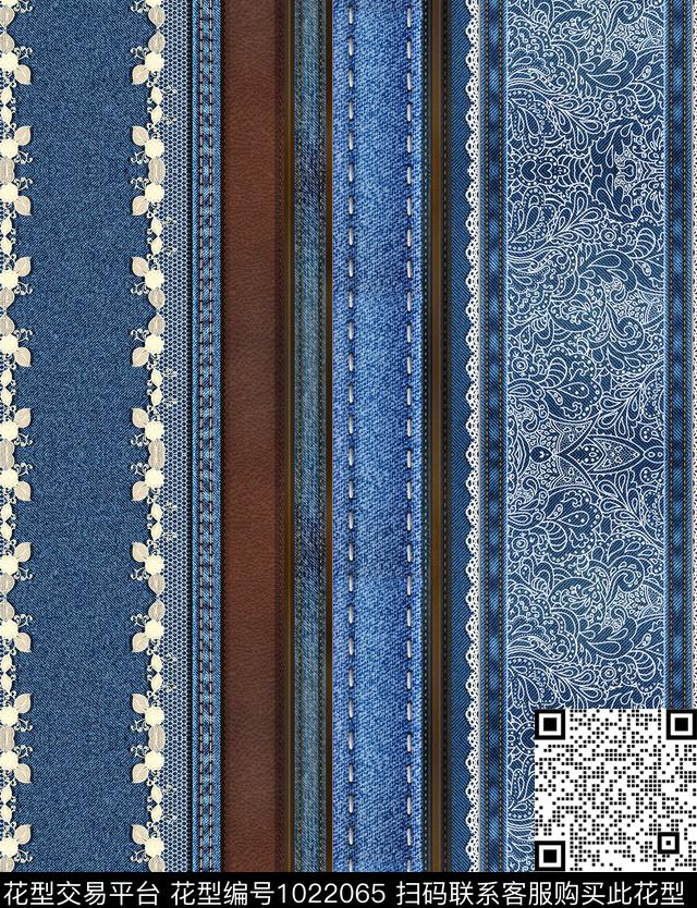 条纹牛仔动物皮数码印花华亿平台下载（图片编号: 1022065） - 瓦栏（Walan）