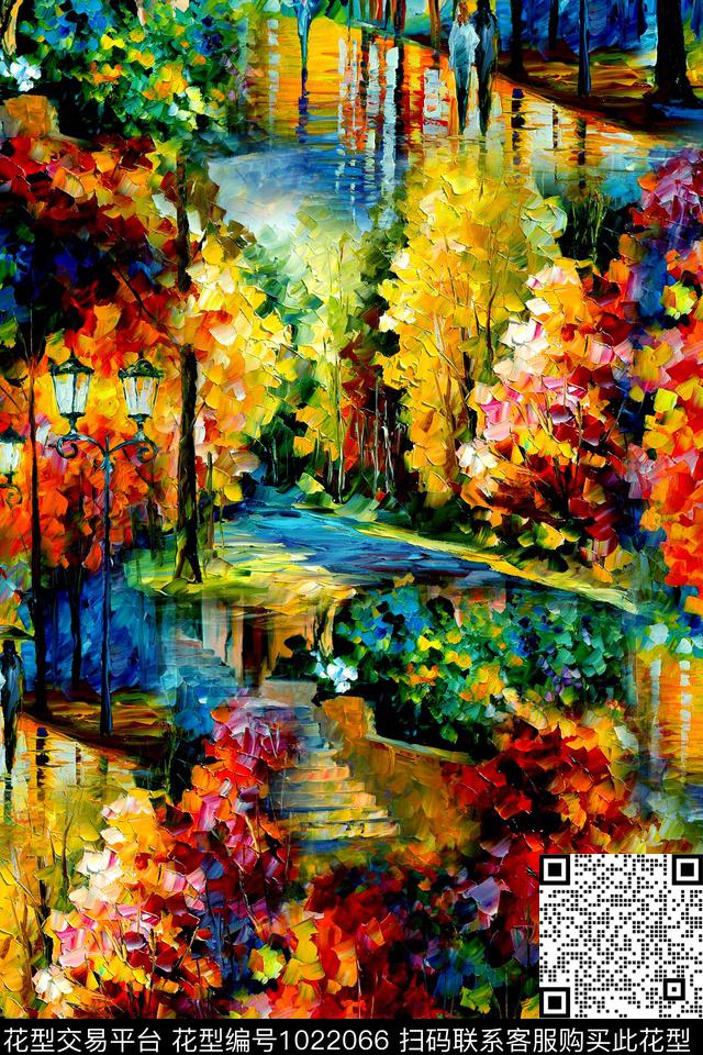 抽象几何油画华亿平台数码印花华亿平台下载（图片编号: 1022066） - 瓦栏（Walan）
