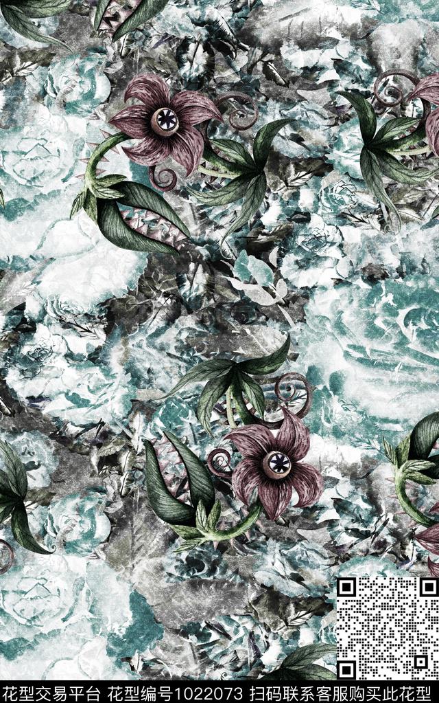 数码华亿平台抽象大牌风数码印花华亿平台下载（图片编号: 1022073） - 瓦栏（Walan）