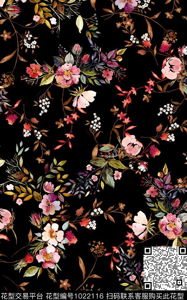 小碎花花卉小野花数码印花华亿平台下载（图片编号: 1022116） - 瓦栏（Walan）