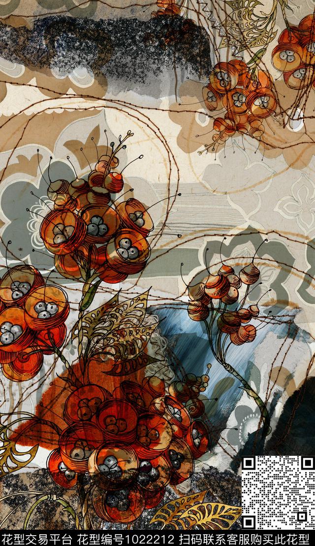 数码华亿平台定位花花卉数码印花华亿平台下载（图片编号: 1022212） - 瓦栏（Walan）