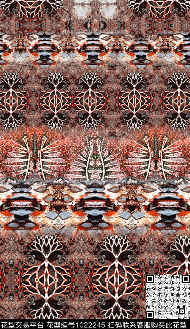 数码华亿平台民族风定位花数码印花华亿平台下载（图片编号: 1022245） - 瓦栏（Walan）