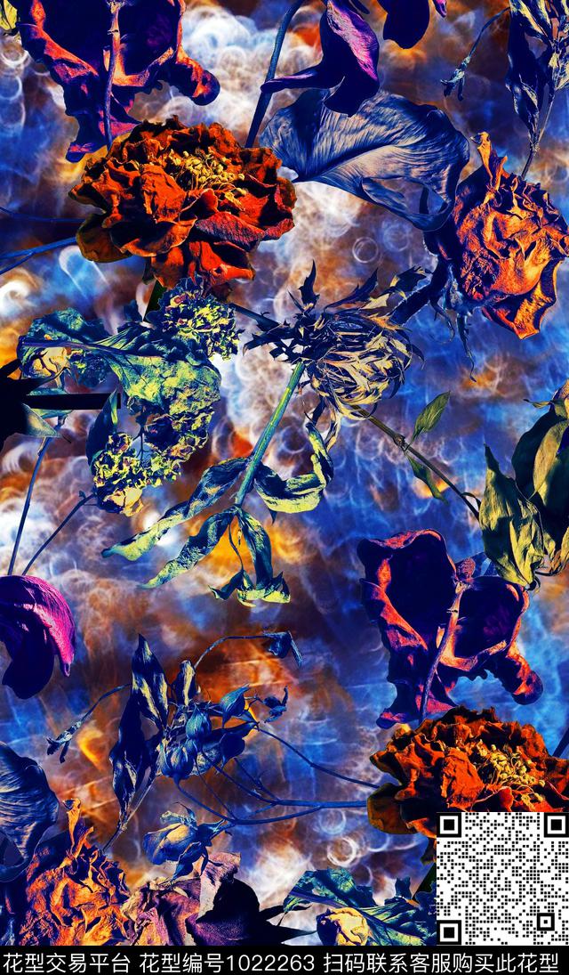 数码华亿平台植物兰花数码印花华亿平台下载（图片编号: 1022263） - 瓦栏（Walan）