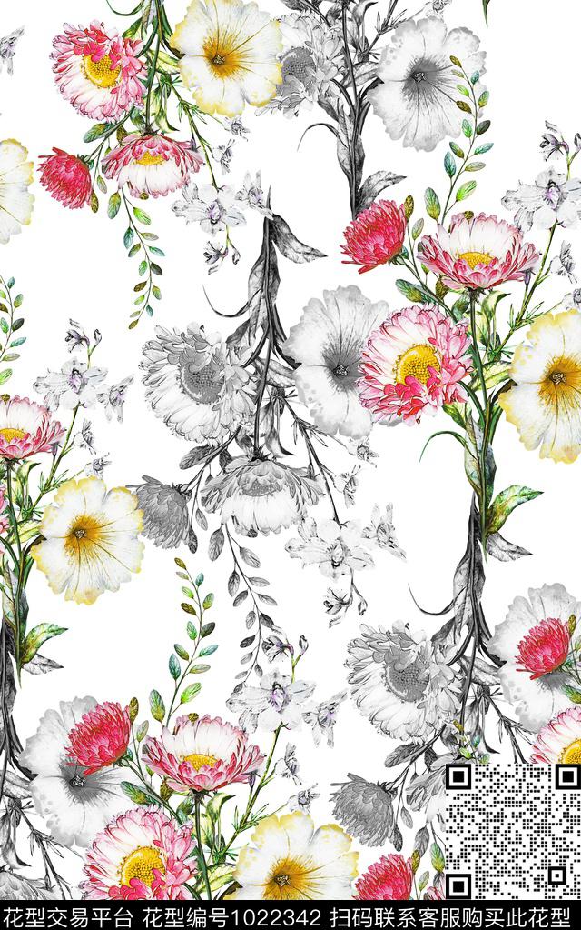 数码华亿平台小碎花花卉数码印花华亿平台下载（图片编号: 1022342） - 瓦栏（Walan）