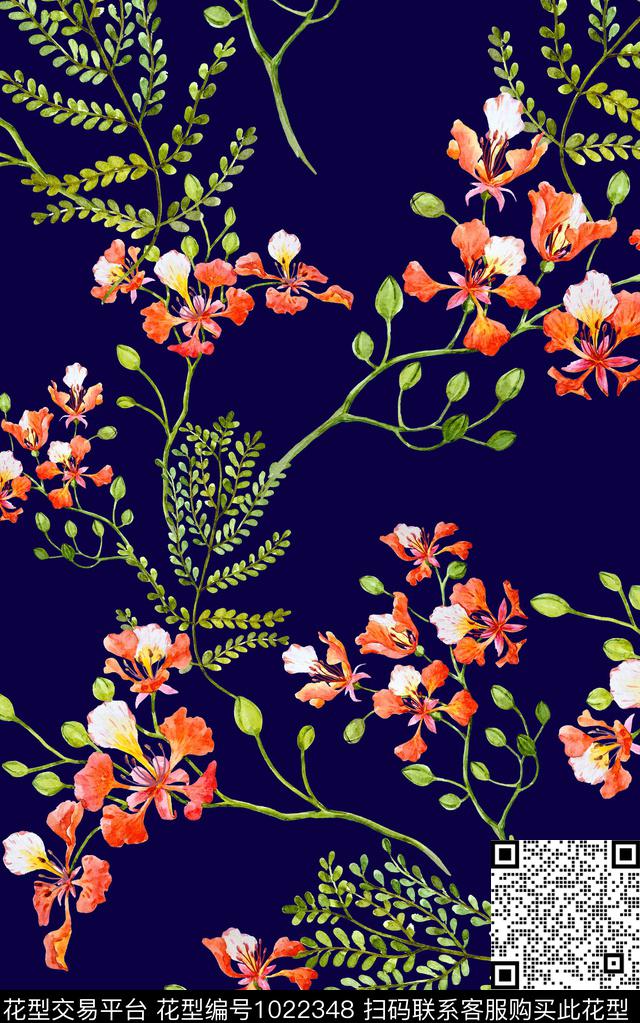 数码华亿平台小碎花花卉数码印花华亿平台下载（图片编号: 1022348） - 瓦栏（Walan）