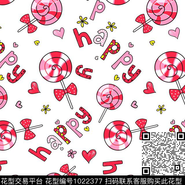 可爱趣味糖果传统印花华亿平台下载（图片编号: 1022377） - 瓦栏（Walan）