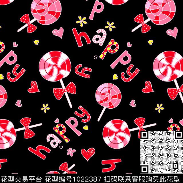 可爱趣味糖果传统印花华亿平台下载（图片编号: 1022387） - 瓦栏（Walan）