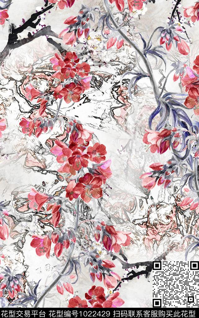 数码华亿平台小碎花花卉数码印花华亿平台下载（图片编号: 1022429） - 瓦栏（Walan）