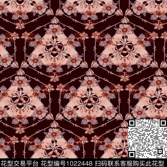 数码华亿平台黑底花卉花卉数码印花华亿平台下载（图片编号: 1022448） - 瓦栏（Walan）