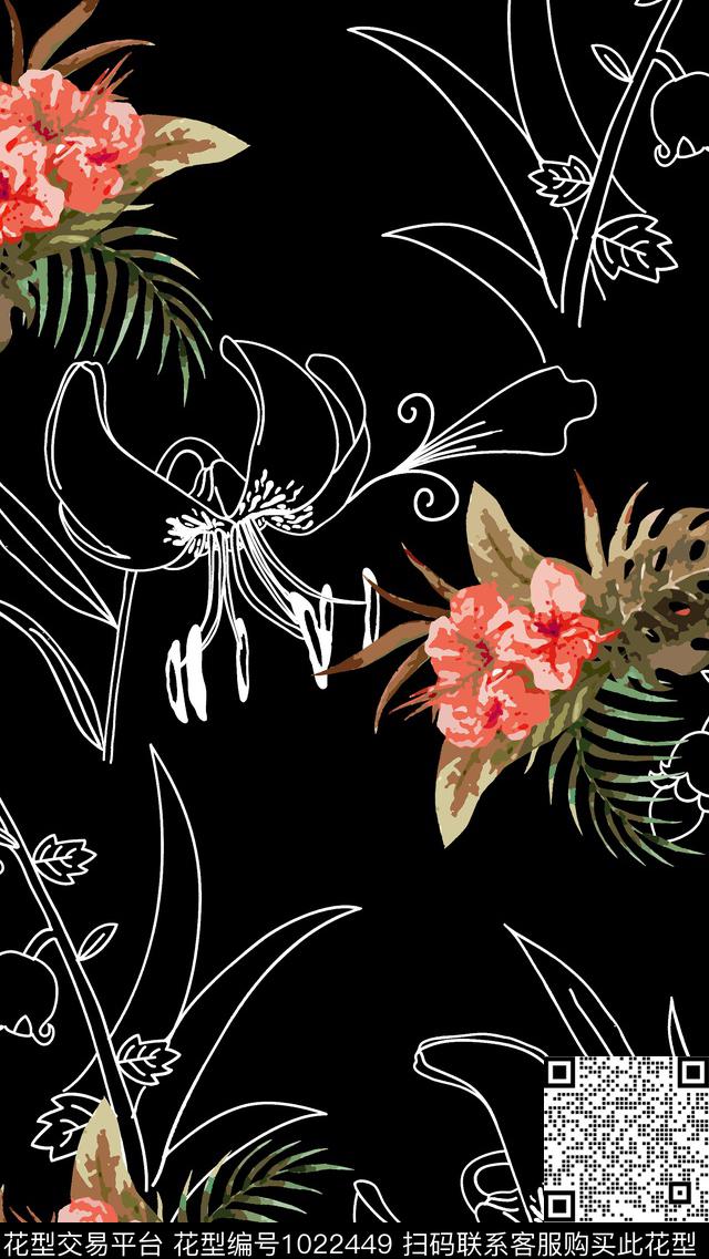 数码华亿平台花卉女装数码印花华亿平台下载（图片编号: 1022449） - 瓦栏（Walan）