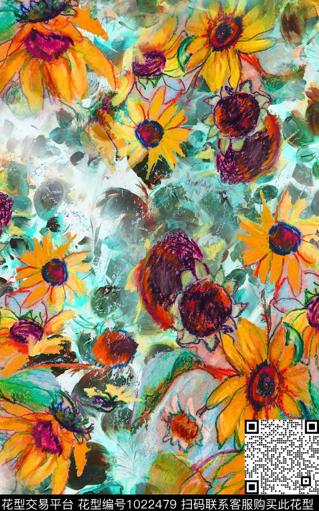 数码华亿平台花卉油画华亿平台数码印花华亿平台下载（图片编号: 1022479） - 瓦栏（Walan）