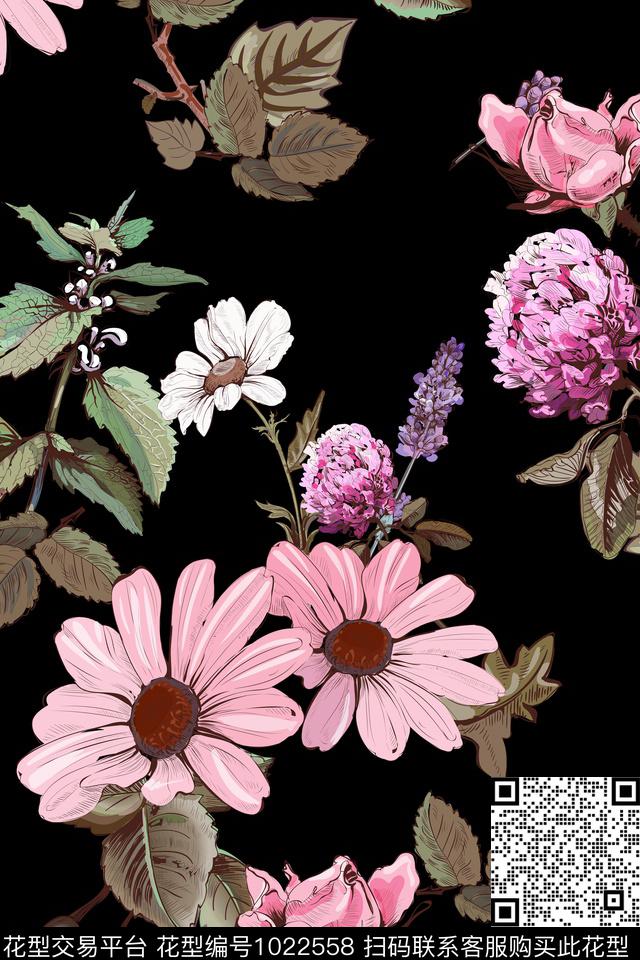 大花数码华亿平台花卉数码印花华亿平台下载（图片编号: 1022558） - 瓦栏（Walan）