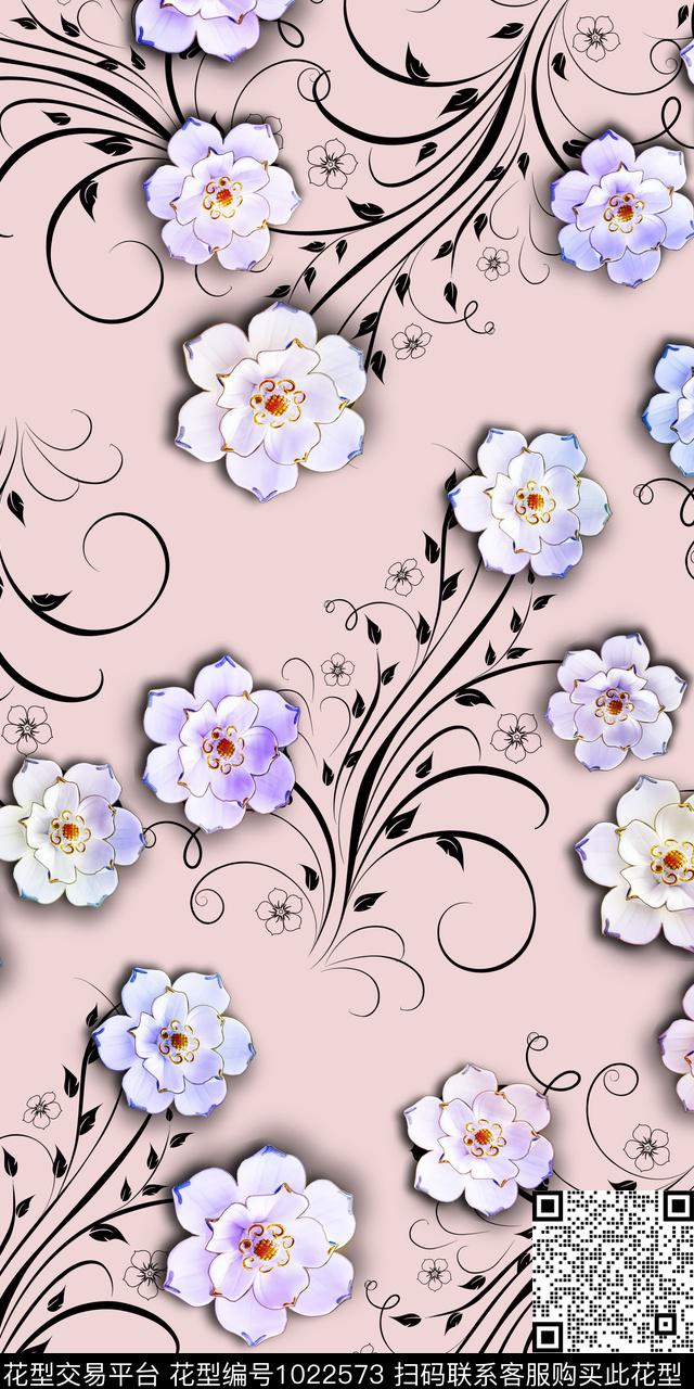 数码华亿平台女装立体花卉数码印花华亿平台下载（图片编号: 1022573） - 瓦栏（Walan）