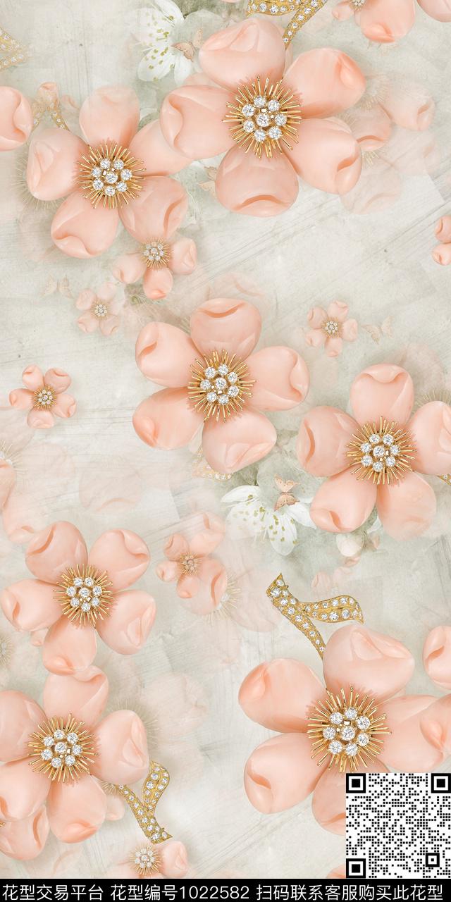 数码华亿平台女装立体花卉数码印花华亿平台下载（图片编号: 1022582） - 瓦栏（Walan）