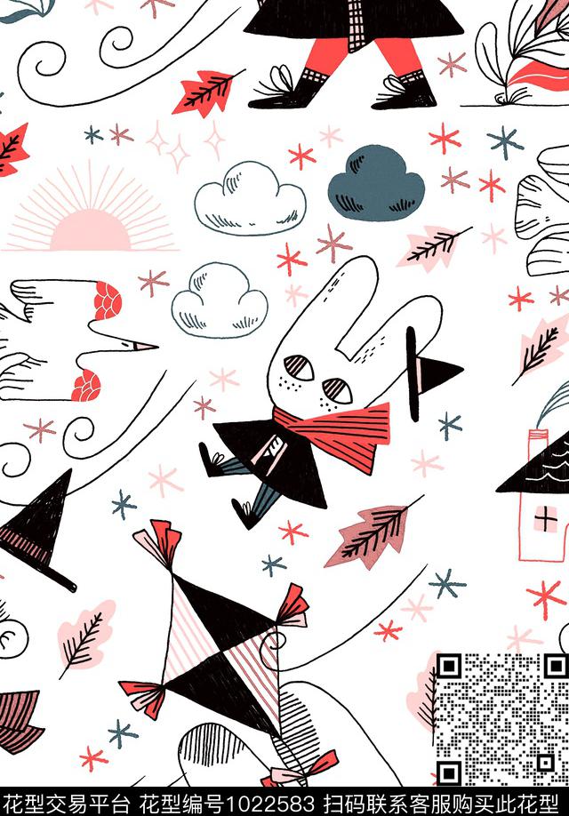 女衬衫干净卡通炫彩数码印花华亿平台下载（图片编号: 1022583） - 瓦栏（Walan）