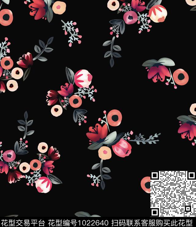 矢量多肉手绘玫瑰数码印花华亿平台下载（图片编号: 1022640） - 瓦栏（Walan）