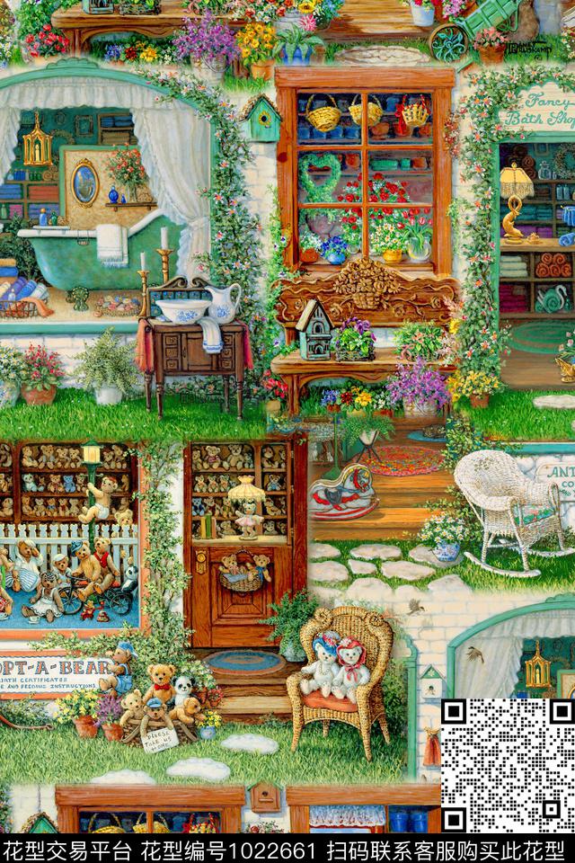 花卉风景景观窗数码印花华亿平台下载（图片编号: 1022661） - 瓦栏（Walan）