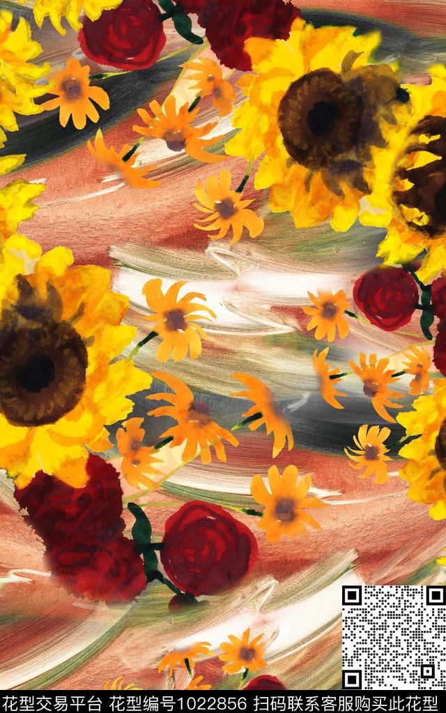 数码华亿平台花卉油画华亿平台数码印花华亿平台下载（图片编号: 1022856） - 瓦栏（Walan）