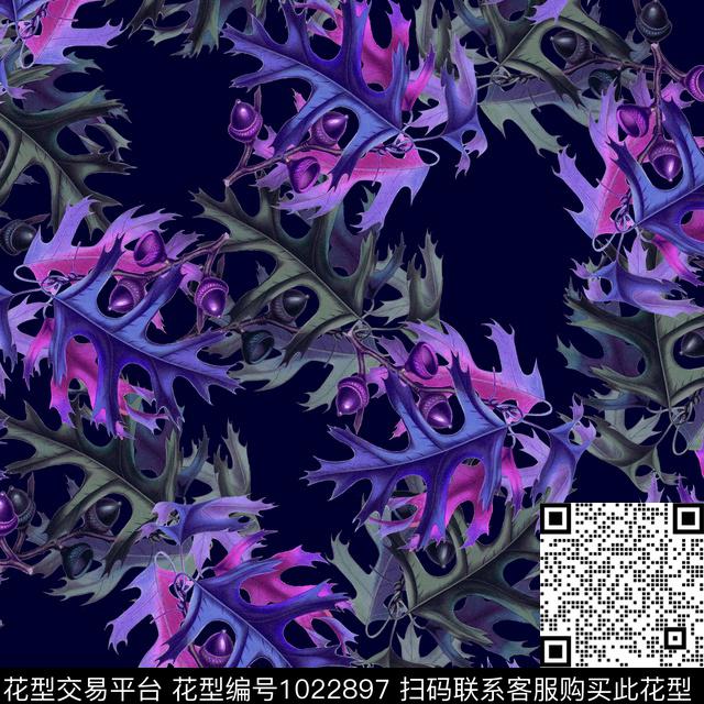 黑底花卉民族风大牌风数码印花华亿平台下载（图片编号: 1022897） - 瓦栏（Walan）