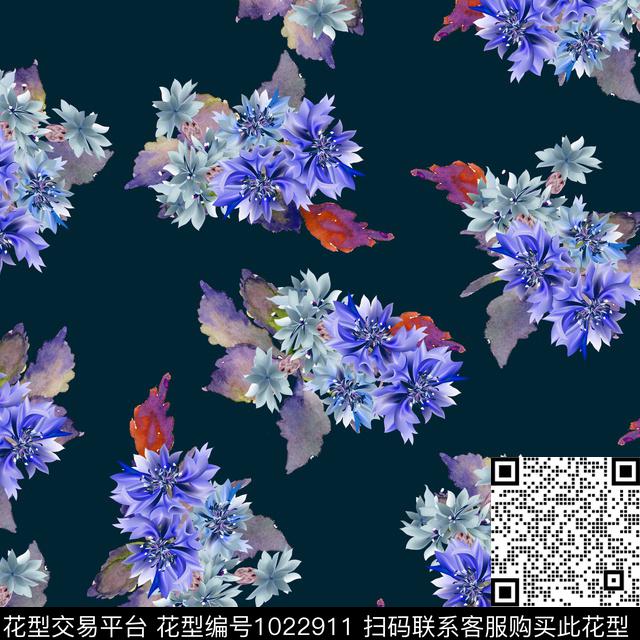 黑底花卉民族风大牌风数码印花华亿平台下载（图片编号: 1022911） - 瓦栏（Walan）