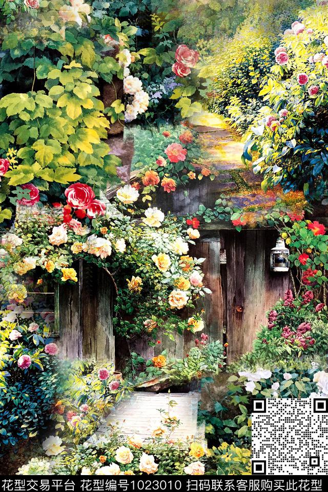 数码华亿平台小碎花油画华亿平台数码印花华亿平台下载（图片编号: 1023010） - 瓦栏（Walan）