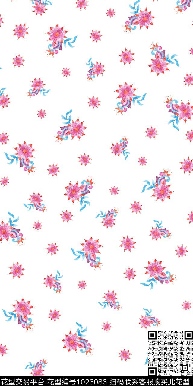 数码华亿平台小碎花花卉数码印花华亿平台下载（图片编号: 1023083） - 瓦栏（Walan）