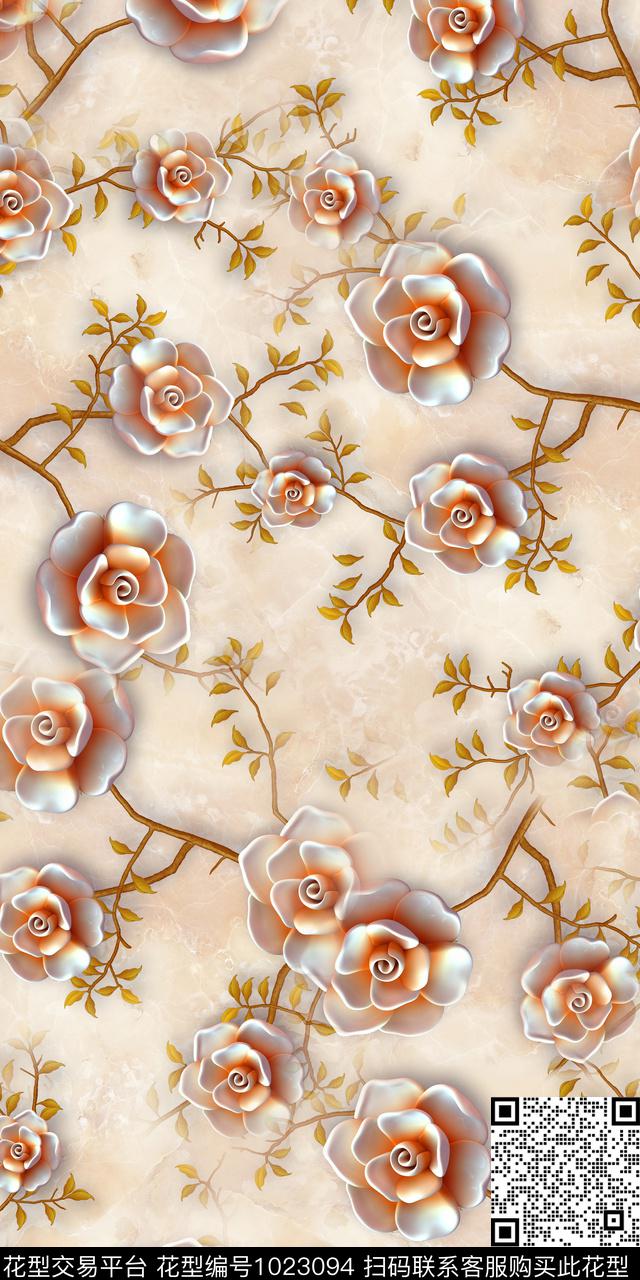 数码华亿平台花卉女装数码印花华亿平台下载（图片编号: 1023094） - 瓦栏（Walan）