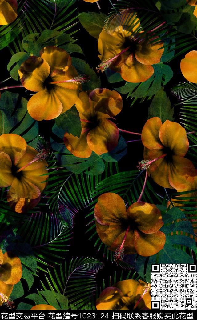 数码华亿平台花卉女装数码印花华亿平台下载（图片编号: 1023124） - 瓦栏（Walan）