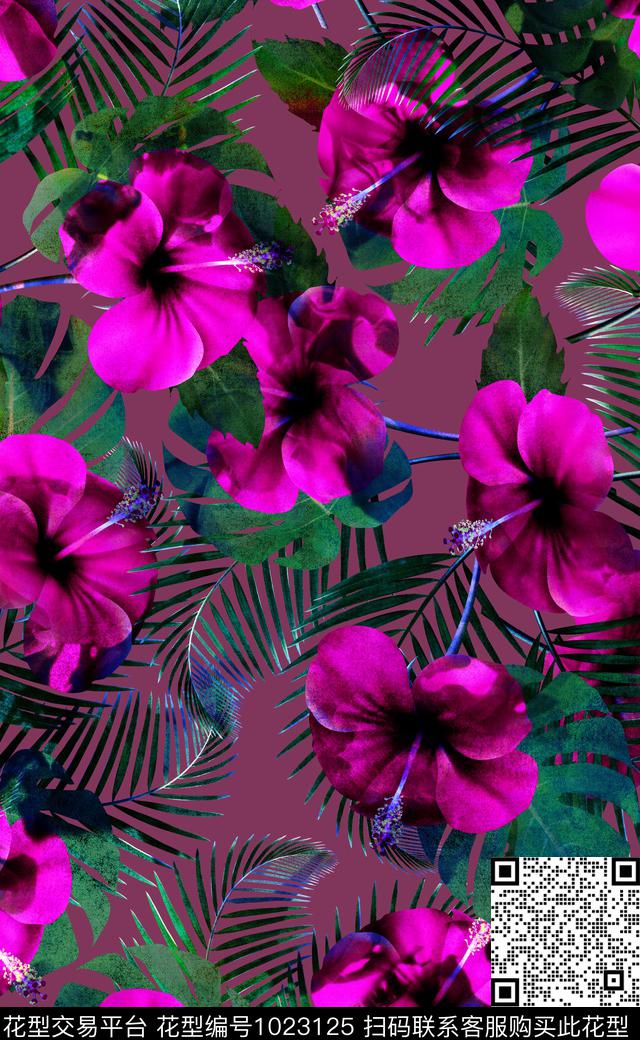 数码华亿平台花卉女装数码印花华亿平台下载（图片编号: 1023125） - 瓦栏（Walan）